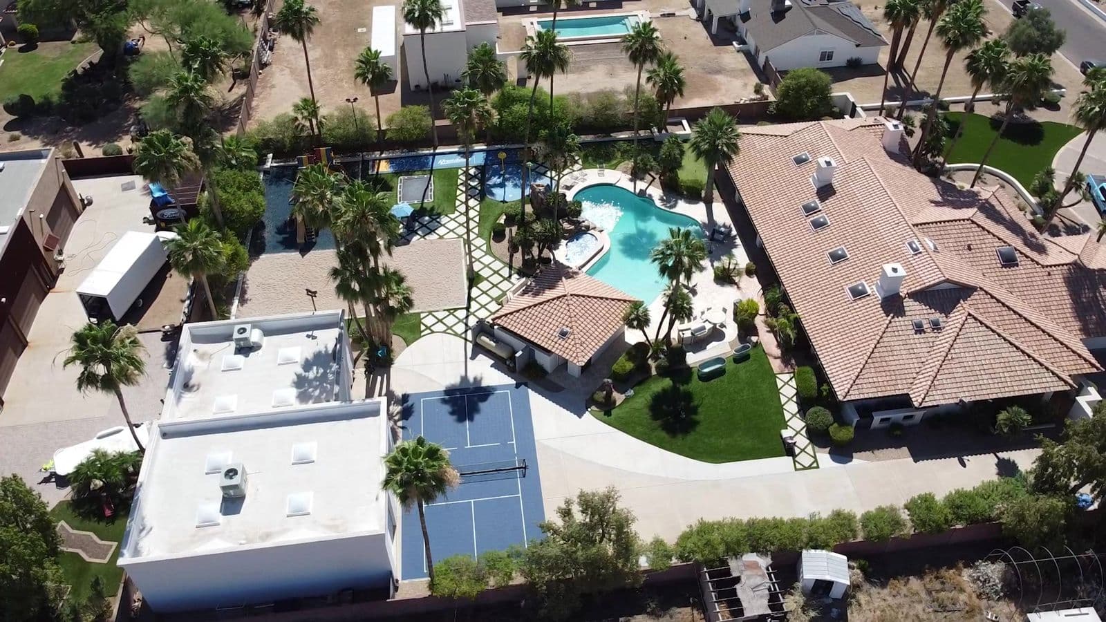 The house in Paradise Valley, Arizona, where the Firebrand Intensive is held, from above