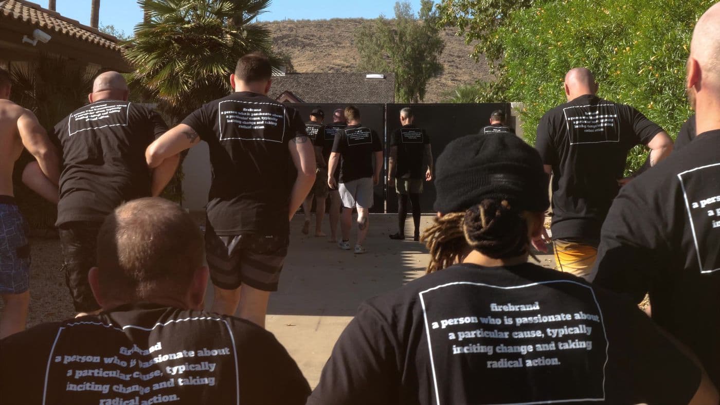 The definition of firebrand printed on the backs of Firebrand shirts